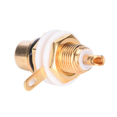 RCA Female Jack 10pcs Plated Rca Connector Gold Panel Mount Chassis Audio Socket Plug Bulkhead-CE00033-Veeddydropshipping