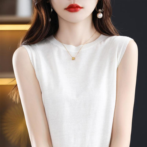 Sleeveless Vest Women Elegant Casual Warm Sweater-WF00063-Veeddydropshipping