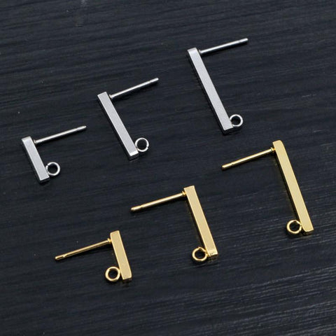 Stainless Steel Earring Bar Tube Stud Earrings DIY Jewelry Making -JW01568-Veeddydropshipping