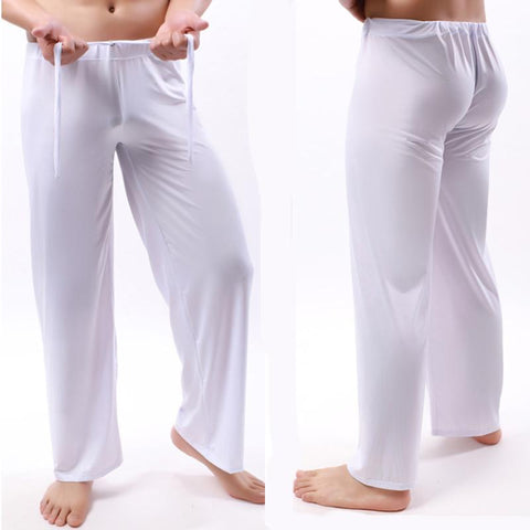 Silk Breathable Trousers Lounge Pants Loose Casual Pajamas Sleepwear-MF01576-Veeddydropshipping