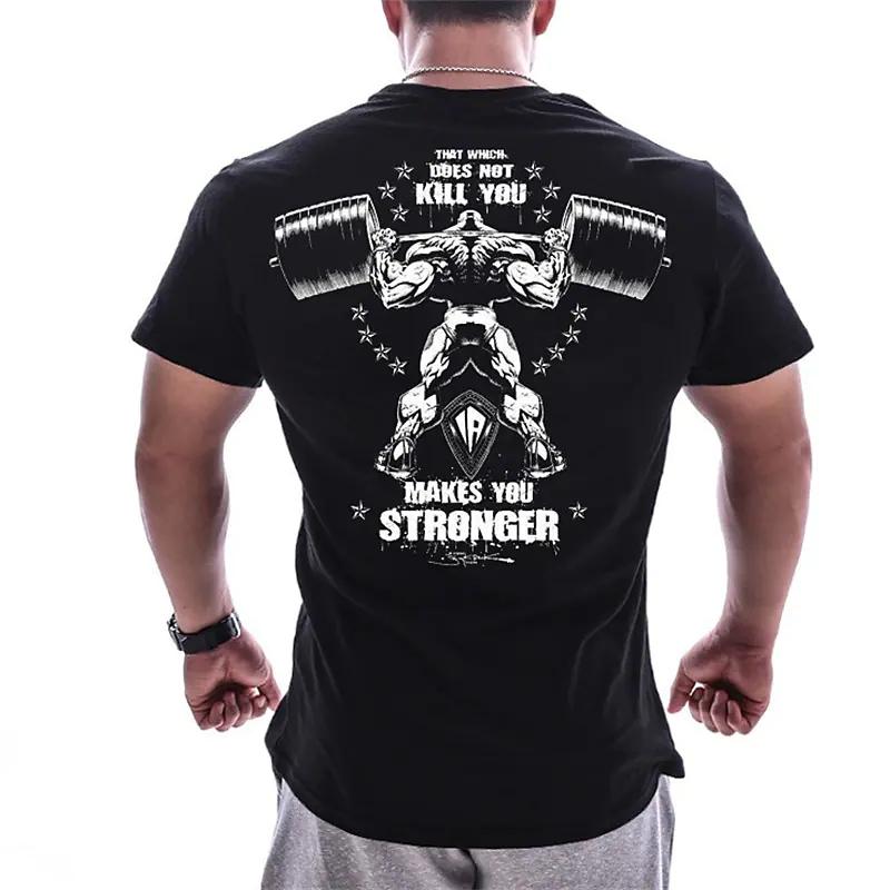 Fitness 3D printed men's T-shirt with breathable and lightweight sports quick drying short sleeves-Veeddydropshipping