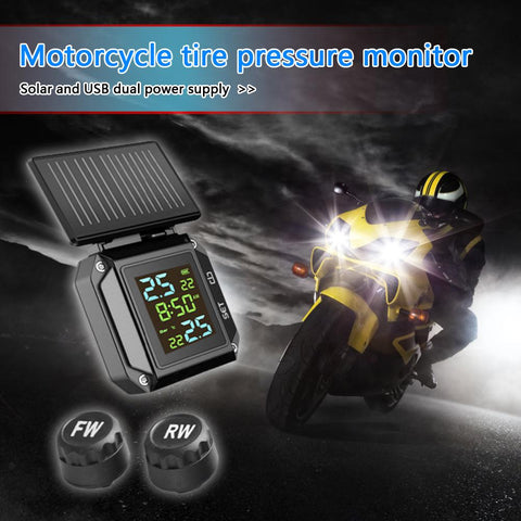 Solar Powered Waterproof Motorcycle TPMS Kit Wireless LCD Motor-AM00155-Veeddydropshipping