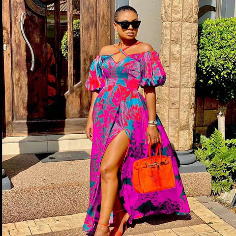 African Women Elegant Dashiki Maxi Dress-Veeddydropshipping
