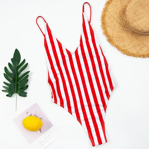 New Sexy Backless Striped Women Swimwear One Piece Swimsuit Female monokini -OS00128-Veeddydropshipping