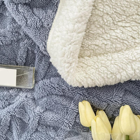 Thick Bed Blanket Double Sided Lamb Cashmere-HA00434-Veeddydropshipping