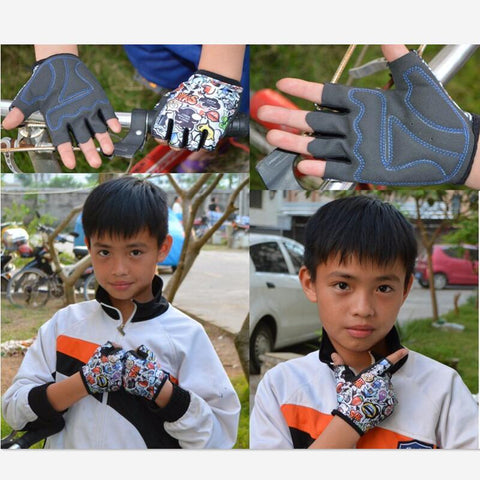 Summer Kids Cycling Gloves Half Finger Skate Riding Mountain Bike Outdoor Sports -OS01133-Veeddydropshipping