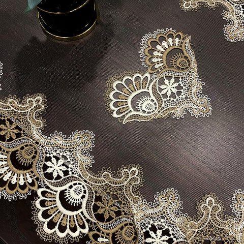 Retro Oval Shape Tablecloth Dining Table-HA00543-Veeddydropshipping