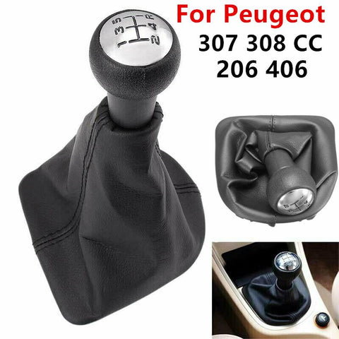 For Peugeot 307 CC 308  206 406 5-Speed Gear Shift Knob With Collars-AM00062-Veeddydropshipping