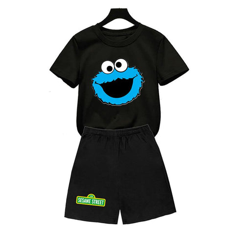 Kids Tops polyester quick dry Sesame Street COOKIE MONSTER Design-TB01129-Veeddydropshipping