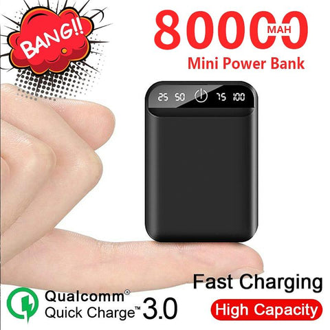 80000mAh Mobile Charger with Dual USB Port Portable Mini Outdoor Emergency External Battery Power-PA00489-Veeddydropshipping