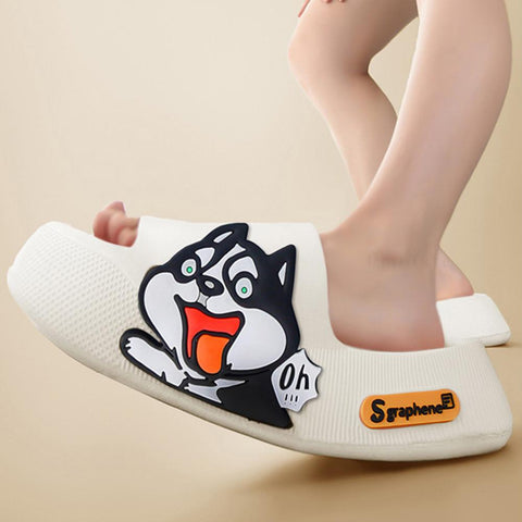 Dog Sticker Thick Sole Soft House Shoes Platform Funny-BS01282-Veeddydropshipping
