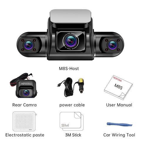 FONDIM Mini Hidden Dash Cam M8S 4CH 360 HD 4*1080P for Car DVR-AM00557-Veeddydropshipping