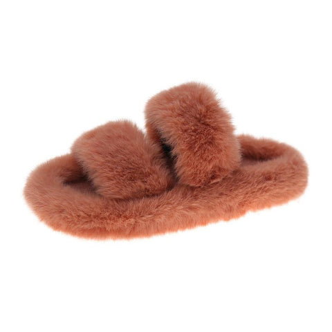 Slippers for Home Fluffy Soft Indoor Slides Thick Flats Heel Non-BS01270-Veeddydropshipping