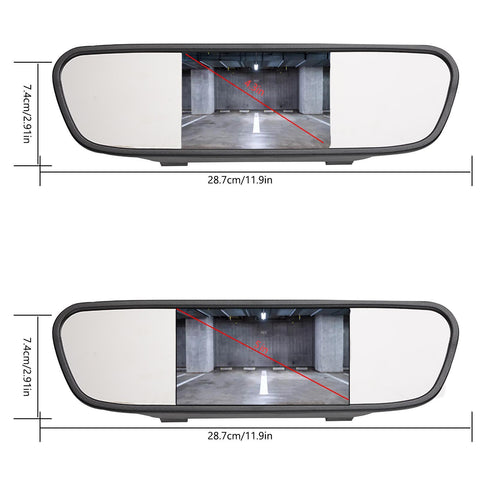 4.3/5 Inch LCD TFT Mirror Screen Car Monitor Mirror Reversing-AM00667-Veeddydropshipping