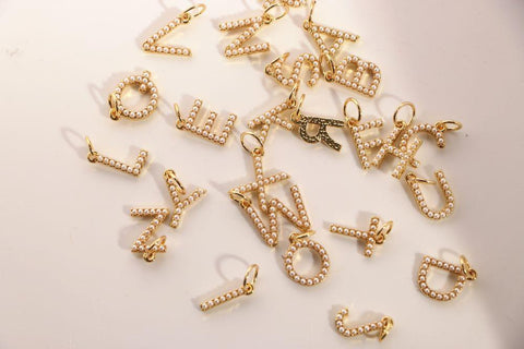 Fashion Letters Chain Freshwater Pearl Necklace Baroque Pearl  -JW00151-Veeddydropshipping