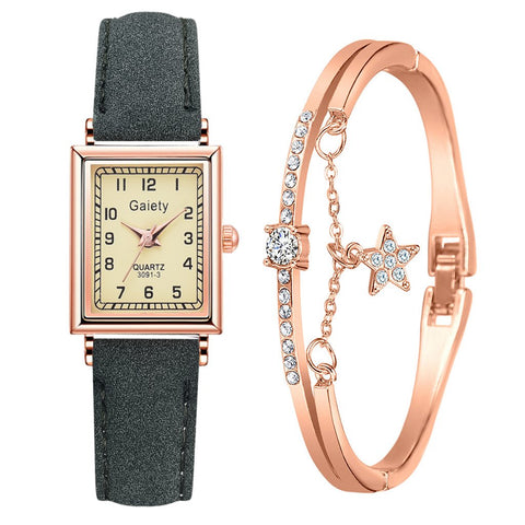 Leather Belt Dress Quartz Clock Square Dial Sport Casual -JW01114-Veeddydropshipping