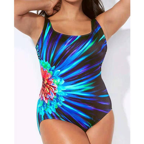 Sexy Striped One Piece Large Swimsuits Body Closed Plus Size Swimwear -OS00240-Veeddydropshipping
