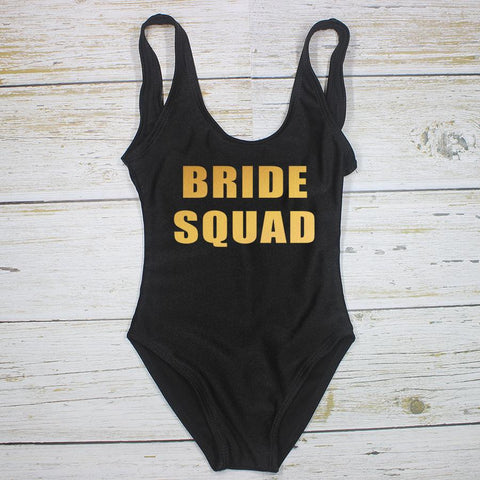 Bachelorette Bathing Suit BRIDE SQUAD Swimwear Women Wedding Party Swimming-OS00277-Veeddydropshipping