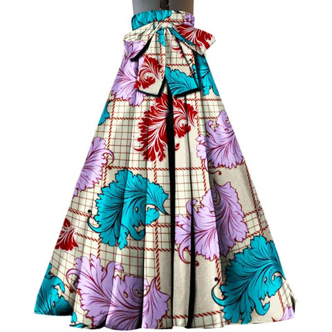 African High Waist Clothing Ankara Long Skirt-WF01661-Veeddydropshipping