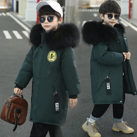 Winter Boys Thicken Long Jackets For kids 4-16Y Keep Warm Casual-TB01197-Veeddydropshipping