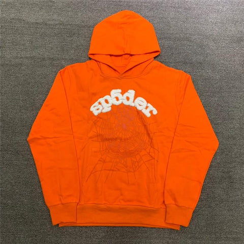  Men Women Foam Printing Spider Web Hooded Young Thug Pullover-Veeddydropshipping