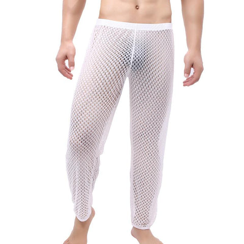 Sleepwear Ropa Interior Hombre See Through Sleep Bottoms Mesh-MF01566-Veeddydropshipping