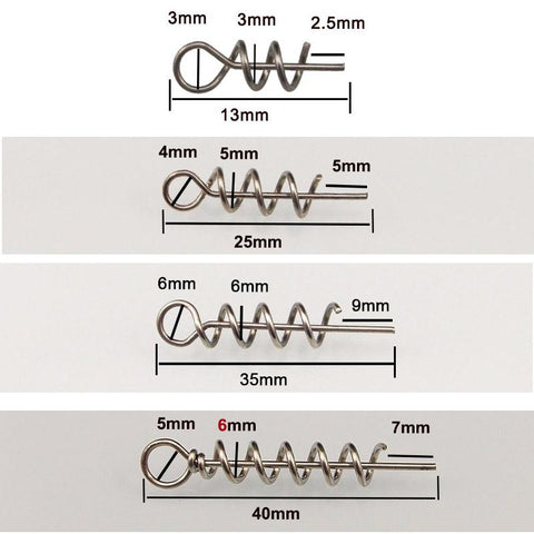 50pcs 40,35, 25mm Fishing Hook Connector for Soft Lure Bait Spring Centering -OS00406-Veeddydropshipping