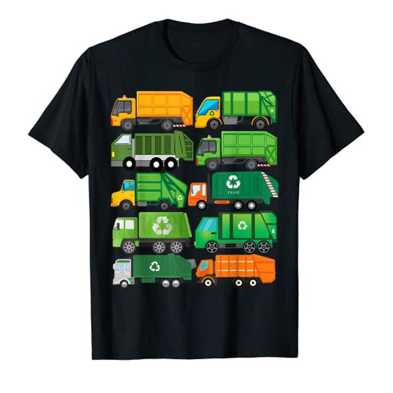 Garbage truck recycling day garbage sorting Beautiful clothing pattern T-shirt-Veeddydropshipping