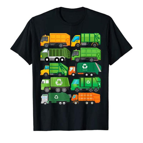 Garbage truck recycling day garbage sorting Beautiful clothing pattern T-shirt-Veeddydropshipping