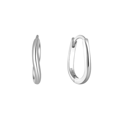 925 Sterling Silver Glossy Hoop Earrings Tiny Cartilage Piercing -JW01459-Veeddydropshipping