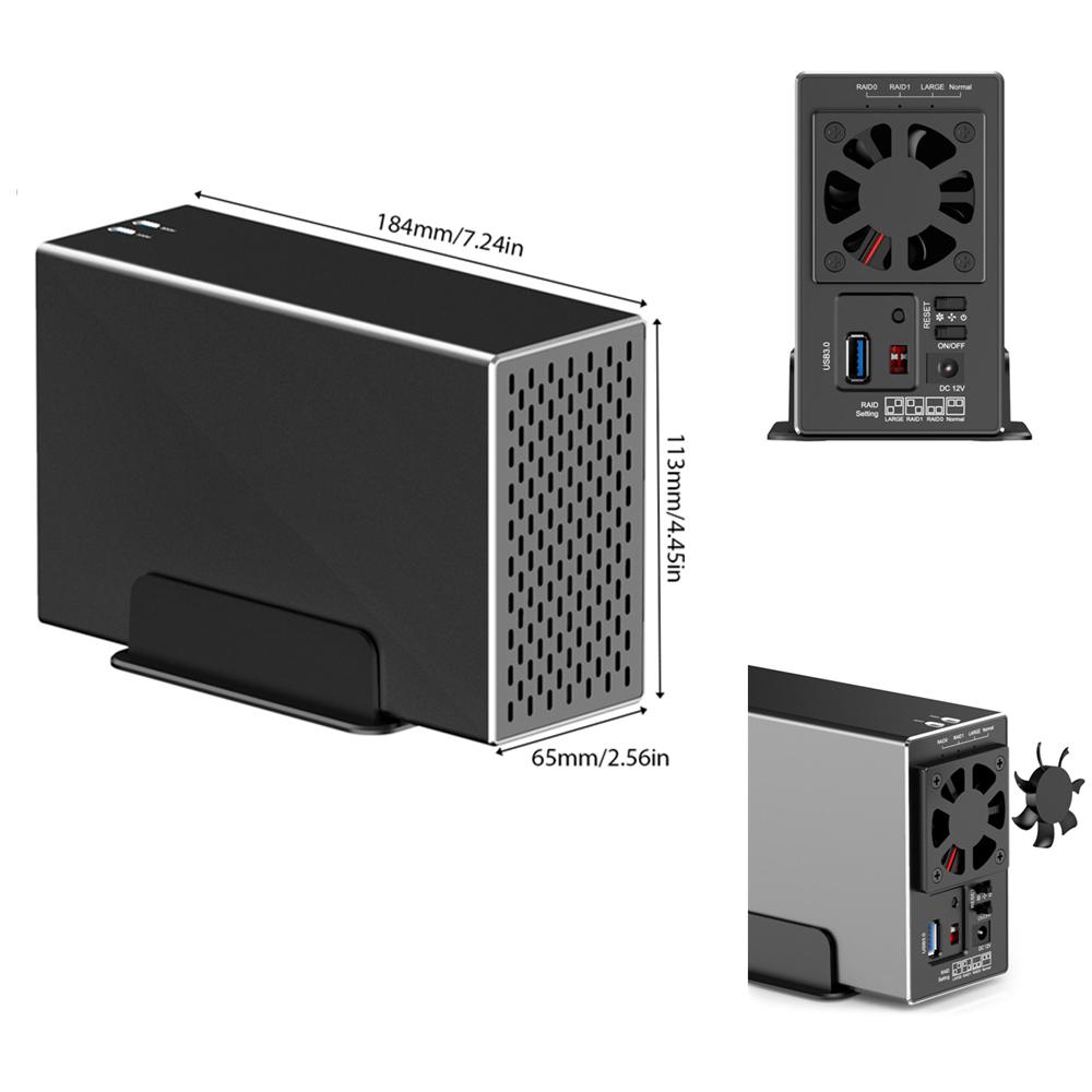 Dual external enclosure raid Arraywith Box-CO00965-Veeddydropshipping
