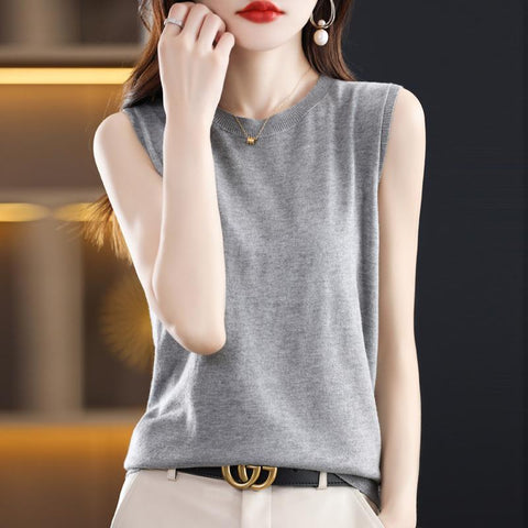 Sleeveless Vest Women Elegant Casual Warm Sweater-WF00063-Veeddydropshipping
