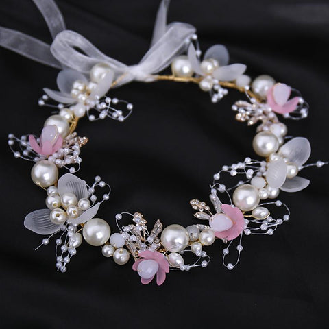 Pearl Flower Headband Bridal headdress Wedding  -JW00488-Veeddydropshipping