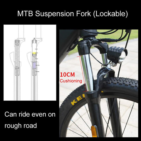 27.5 Inch Mountain Bike 48V 9.6Ah Lithium Battery 350W Electric Bike 5 Level -OS00993-Veeddydropshipping