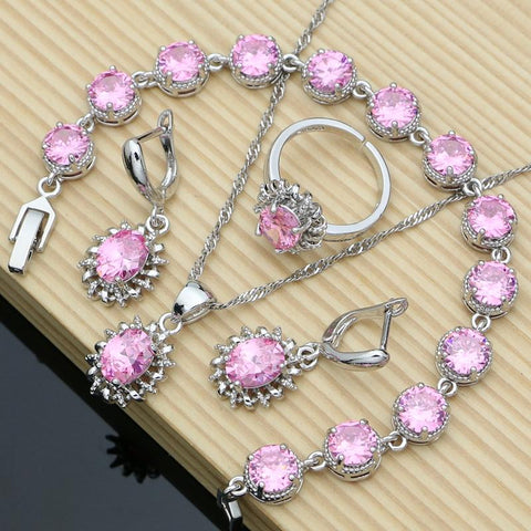 Silver 925 Jewelry Sets for Women Natural Blue Sapphire Stone -JW00049-Veeddydropshipping