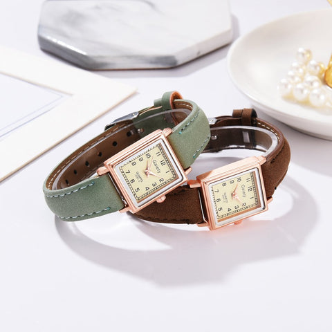 Leather Belt Dress Quartz Clock Square Dial Sport Casual -JW01114-Veeddydropshipping