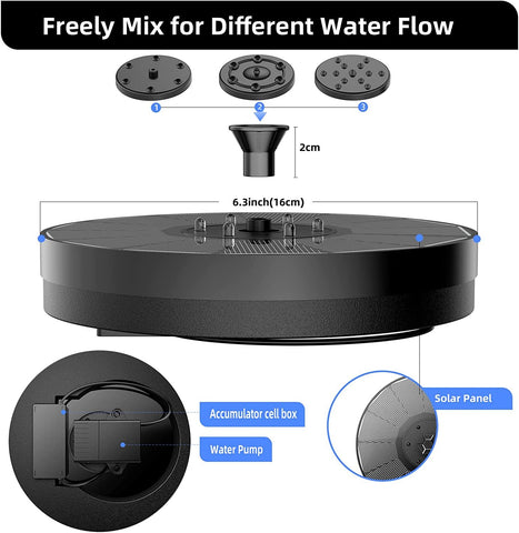 Solar Fountain Water Pump with LED Lights-TI00724-Veeddydropshipping