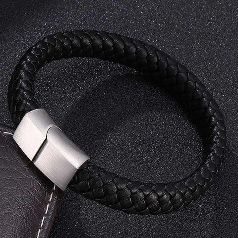 Fashion Braided Leather Bracelet Bangle Male Punk Rock Hand  -JW00244-Veeddydropshipping