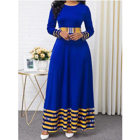 Women African Traditional Fashion Dress O Neck-Veeddydropshipping