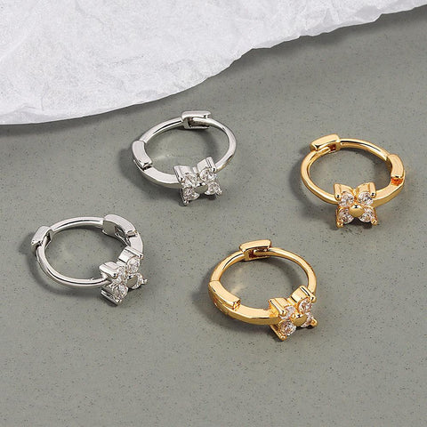 2PC Stainless Steel Little Huggies Hoop Earrings For Women -JW00265-Veeddydropshipping