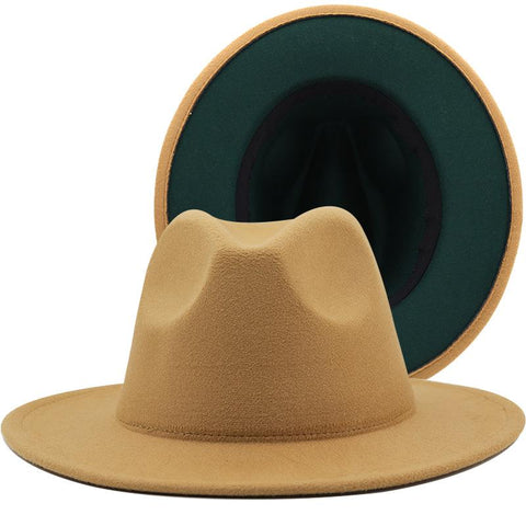 Wide Brim Felt Jazz Hat Ladies Party Top Cap-MF01015-Veeddydropshipping