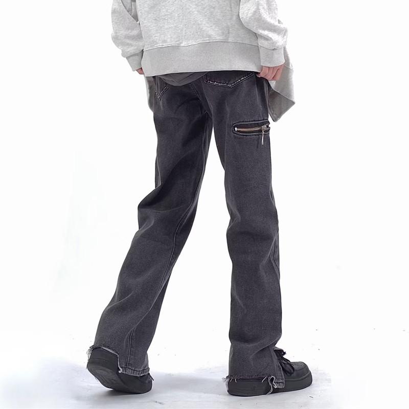 Black Straight Men Jeans Pants New Fashion Casual Baggy-MF00572-Veeddydropshipping