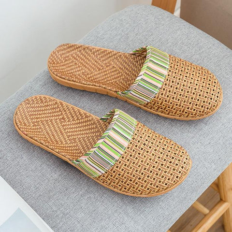 Slippers Home Couples Loopholes Floor Linen Slippers-BS01116-Veeddydropshipping