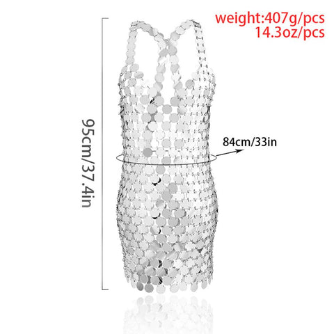 Sexy Metal Sequin Body Chain Jewelry for Women Underwear -JW01367-Veeddydropshipping