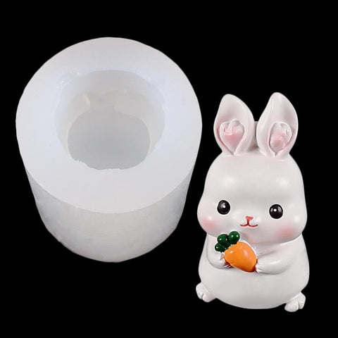 Rabbit Shaped Silicone Candle Mold 3d-HA00371-Veeddydropshipping
