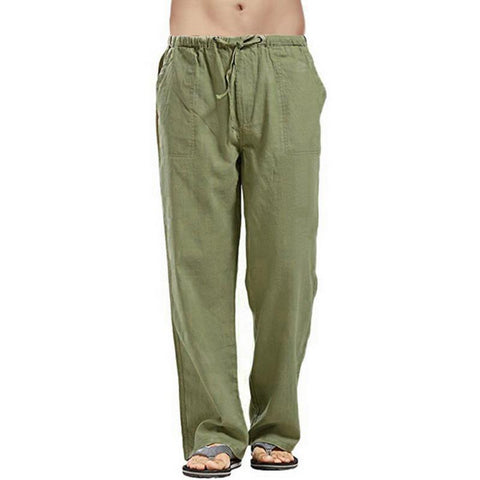 Spring Summer Men Cotton Linen Pants Fashion-Veeddydropshipping