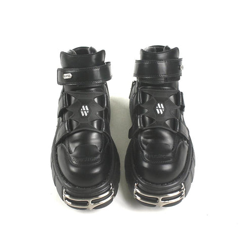 Women 2023 New Dark Punk Leather Shoes Metal Niche Low-BS01031-Veeddydropshipping