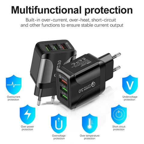 AIXXCO 5V 2A EU Plug LED Light 2 USB Adapter Mobile Phone Wall PD Charger Charger Fast Charger-PA00361-Veeddydropshipping