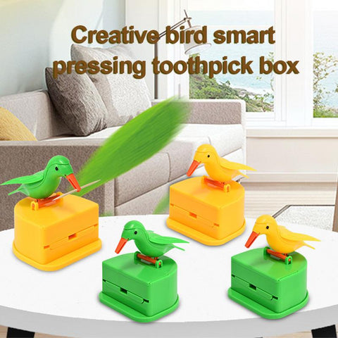 Cute Little Bird Toothpick Container Automatic Toothpick-HA00819-Veeddydropshipping