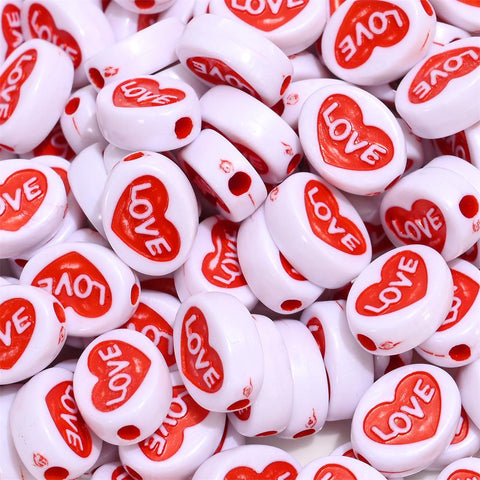 Heart Acrylic Spacer Beads Making Necklace-JW01501-Veeddydropshipping